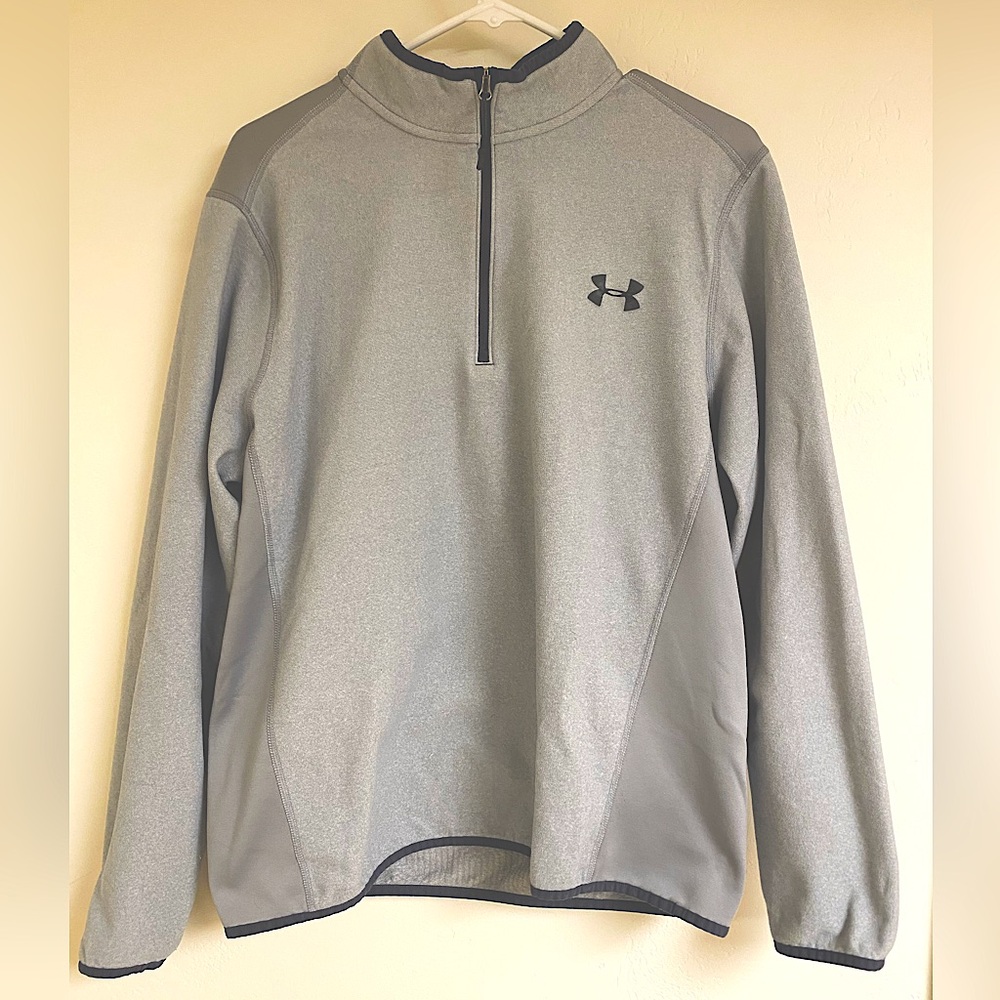 Youth large Under armour gray half-zip fleece